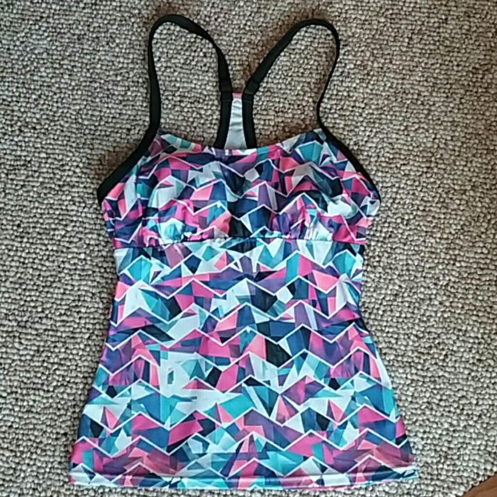 Muti color Charm Leaks razorback tankini size xs.